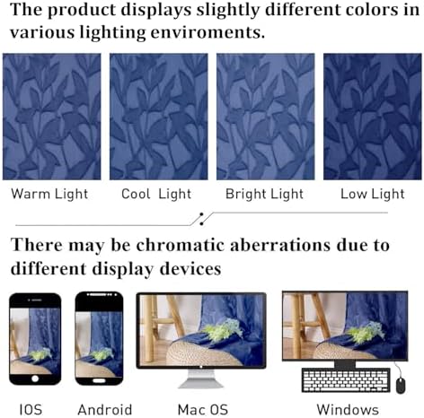 Lecloud Leia Dusty Blue Sheer Curtains 63 Inch Length 2 Panels, Light Filtering - Image 5