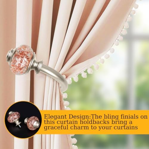 USFOOK Rose Gold Curtain Holdbacks, Decorative Drapery Tiebacks, 1 Pair - Image 2