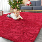 OLANLY Area Rugs for Living Room Bedroom, Machine Washable 4x5.9 ft Soft Fluffy by OLANLY