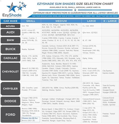EzyShade Car Windshield Sun Shade. See Vehicle Size-Chart. Small Size - Image 4