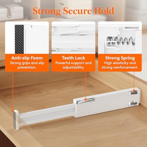 Lifewit 2.36" Upgrade Kitchen Drawer Dividers, Adjustable Drawer Organizer - Image 2