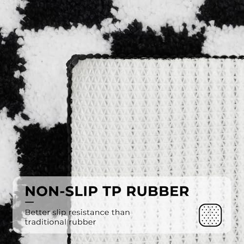 GRANNY SAYS Checkered Black Bathroom Rug, Cute Bath Mat - Image 5