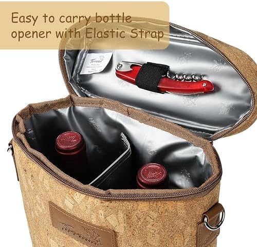Tirrinia 2 Bottle Insulated Wine Tote Carrier Bag - Image 3