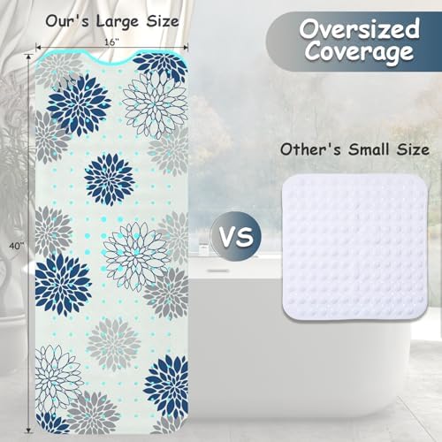 Non Slip Bathtub Mat, Extra Long Flower Bath Mat - Image 3