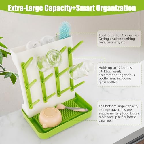 Baby Bottle Drying Rack, Space Saving Baby Bottle Organizer - Image 6