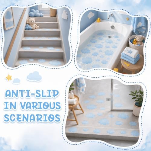 Fullhawl 30 Pcs Cloud Non Slip Shower Stickers, Bathtub Safety - Image 5