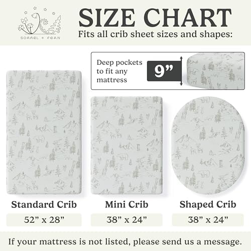 Sorrel + Fern Baby Crib Sheets Neutral, Fitted 2-Pack - Image 5