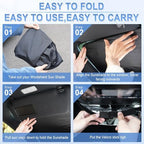 SINGARO 300T Universal Car Windshield Sun Shade, Foldable Reflective - Image 4