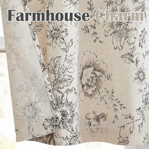 Vangao Floral Valances for Windows Alice Black W50 X 18L 1 Panel - Image 6