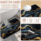 Bath Mat, Abstract Marbled Bathroom Rugs, Quick-Drying Non-Slip Rubber Bath - Image 6