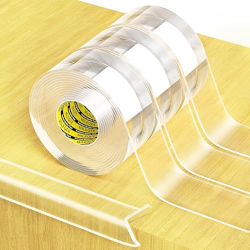 Clear Edge Protector Strip, 3 Pack x 1.57in x 9.84FT by MILEQEE