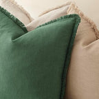 Foindtower Decorative Linen Fringe Throw Pillow Covers 18×18 Pine Green - Image 5