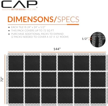 CAP Puzzle Exercise Mats | 1/2” Thick EVA Interlocking Foam Tiles - Image 4