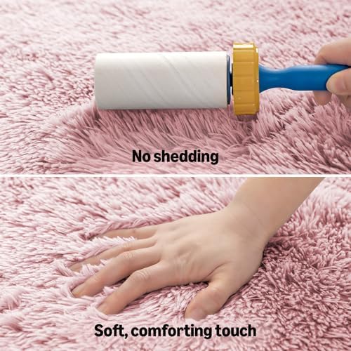 Amazon Basics Fluffy Washable Round Area Rug, Circle Shaggy Carpet - Image 4