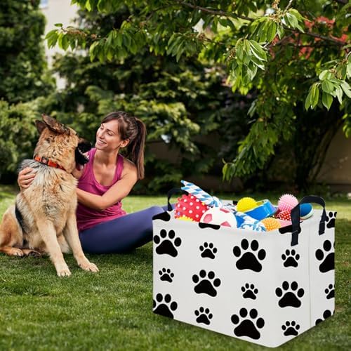 Rectangular Dog Basket, Nursery Hamper, Collapsible canvas kids toy storage box - Image 2