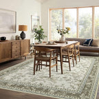 BILEEHOME Grey Beige Tan Rug for Bedroom Flower Sketch Low Pile Rugs 5x8 - Image 2