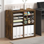 Furinno Cubicle 4-Cube Book Shelf, Extra Thick Frame Bookshelf, Amber Pine - Image 2