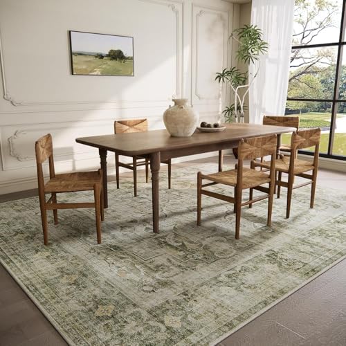 10x14 Area Rugs for Living Room: Large Washable Rug Non Slip Low Pile Soft Faux - Image 2