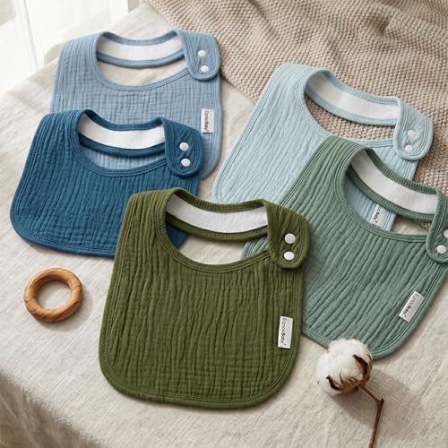 Muslin Baby Bibs for Drooling and Teething, Bibs for Boys Girls - Image 6