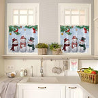 Christmas Kitchen Curtains and Valances Set, Snowman Cardinal Window Treatments - Image 4