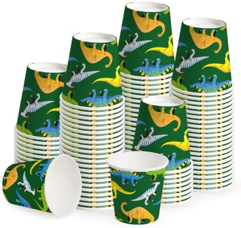 WRAPAHOLIC 3oz Dinosaur Bathroom Cups by WRAPAHOLIC