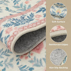 Joydeco Pink Area Rugs 9x12 for Living Room, Washable Cute Boho Floral Kids - Image 5