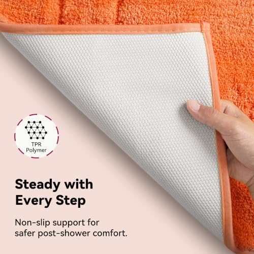 GRANNY SAYS Orange Bathroom Rug 16" x 24", Non-Slip Microfiber Bath Mat - Image 4