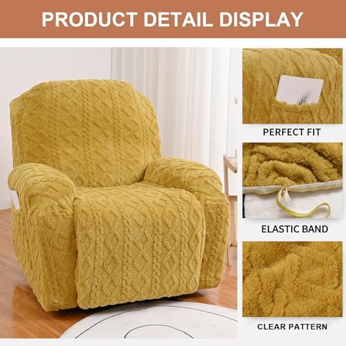 Recliner Chair Covers 4-Pieces Recliner Slipcovers Lazy Boy Chair Covers - Image 3