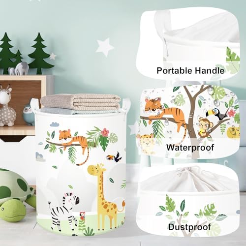Forest Animals Laundry Hamper Woodland Tree Large Storage Basket Parents - Image 4