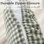 2 Pack Sage Green Gingham Ruffle Throw Pillow Covers 18''x18'' - Image 4