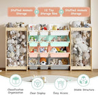 EXPERLAM Large Toy Storage Organizer, Wooden Stuffed Animal Storage & 12-Bins - Image 4