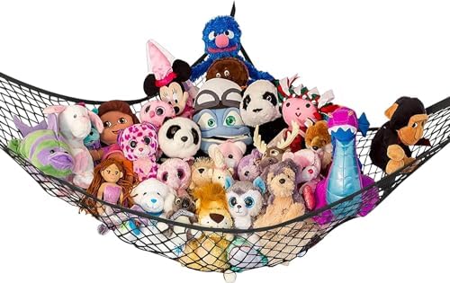 Extra Large Stuffed Animal Storage Hammock 1 Pack | Holds 12 lbs | Corner by LillysLove