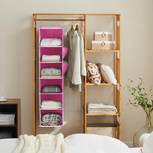 YOUDENOVA Hanging Closet Organizer and Storage, Light Pink - Image 4