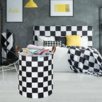 MAIZMZ Checkered Flag Canvas Storage Basket 63L Waterproof Laundry Hamper - Image 2