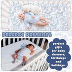 Peryiter 4 Pack Crib Sheets for Baby 52'' X 28" Blue Flower Crib Sheet - Image 4