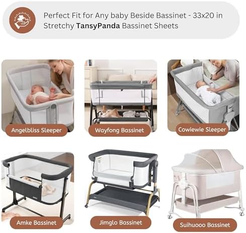 Muslin Bassinet Sheets for Angelbliss, Wayfong Baby Bassinet Bedside Sleeper by - Image 2
