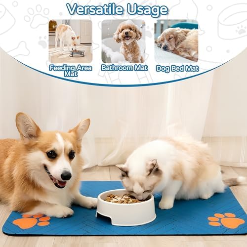 Dog Cat Food Mat, Absorbent Pet Feeding Mat - Image 6