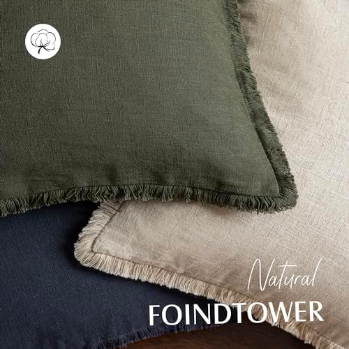 Foindtower Decorative Linen Fringe Throw Pillow Covers Cozy Boho Farmhouse - Image 4
