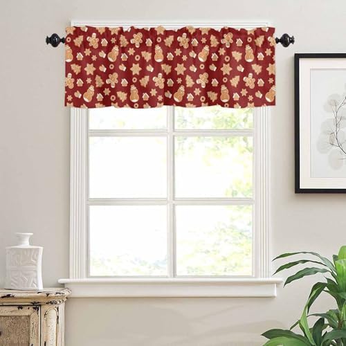 Christmas Valance Kitchen Curtains Set, Winter Holiday Decor Short Window - Image 6
