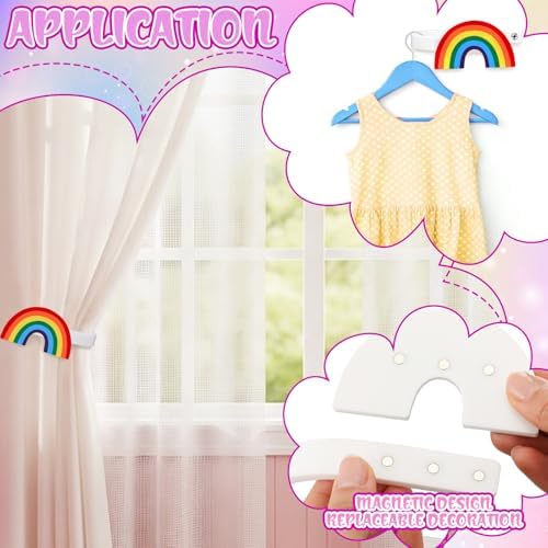 Briwooody 2 Pcs Rainbow Curtain Tiebacks Acrylic Curtain Holdbacks - Image 6