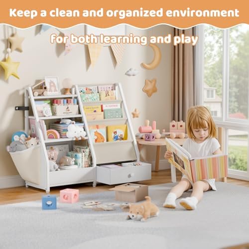 Kids Bookshelf and Toy Storage, Toddler Bookshelf Baby Bookcase - Image 4