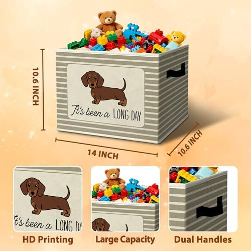 Rustic Dachshund Storage Bins Boxes - Image 3
