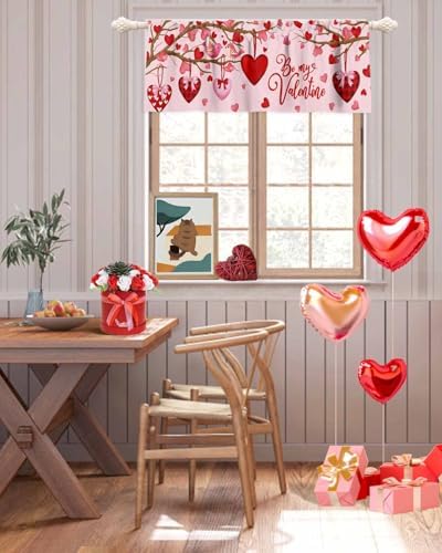 Pink Valentine's Day Kitchen Curtains Valances - Image 3