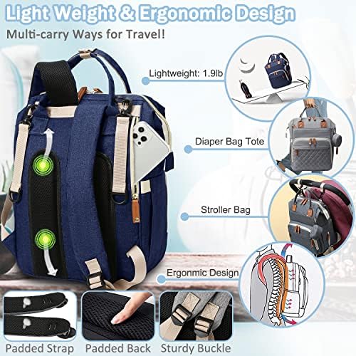 SHITIESHOU Diaper Bag Backpack Baby Bag, Baby Girl Boy Diaper Bag - Image 5