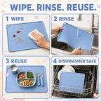 Silicone Placemats for Kids, 3 Pack Toddler Table Mats - Image 5