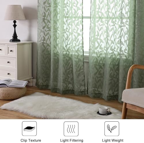 Lecloud Leia Sheer Curtains 84 Inches Long 2 Panels - Image 7