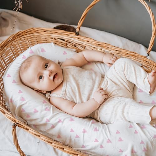 Baby Bassinet Sheets 2 Pack, Fits Rectangle Round Oval Hourglass Mattress - Image 6