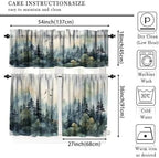 Forest Kitchen Valance Curtain, Watercolor Style Nature Mountain Woodland Green - Image 5