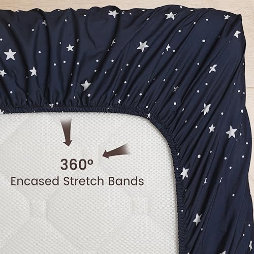 PHF 3 Pack Soft Mini Crib Sheets, Space Silky Pack N Play Sheets - Image 5