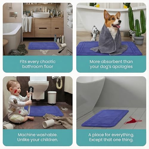 ITSOFT Memory Foam Bath Mat 24x16, Non Slip, Machine Washable, Quick Dry & - Image 6